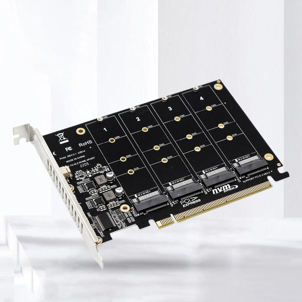 LED ǥñ, 4 Ʈ M.2 NVME SSD-PCIE X16   ī, 4X32Gbps PCIE /PCIE RAID , 2230, 2242, 2260/2280